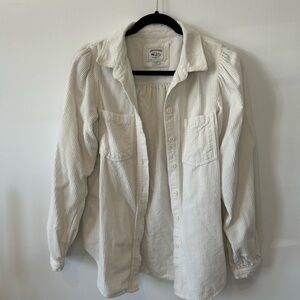 American Eagle Outfitters Cream Corduroy Shirt